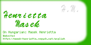 henrietta masek business card